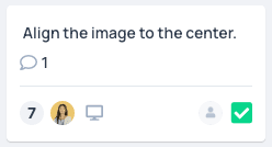 Comment bubble indicator on a heurio card